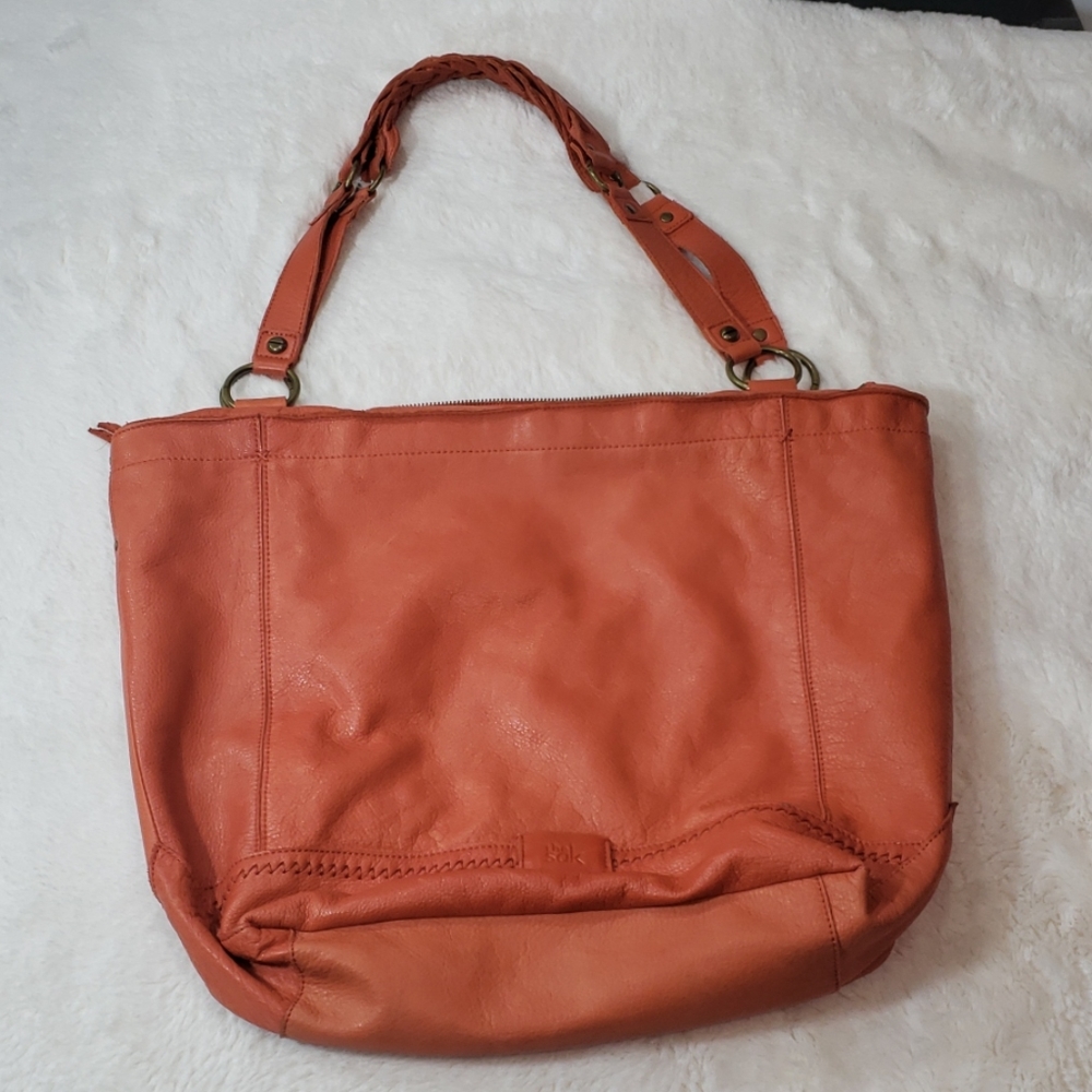 The Sak Large Orange Leather Tote